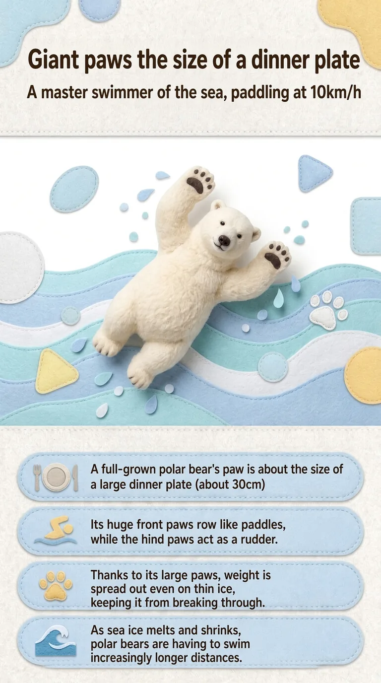 Giant paws the size of a dinner plate — A master swimmer of the sea, paddling at 10km/h