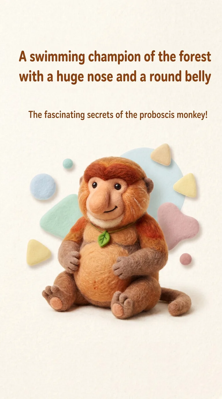 A swimming champion of the forest with a huge nose and a round belly — The fascinating secrets of the proboscis monkey!