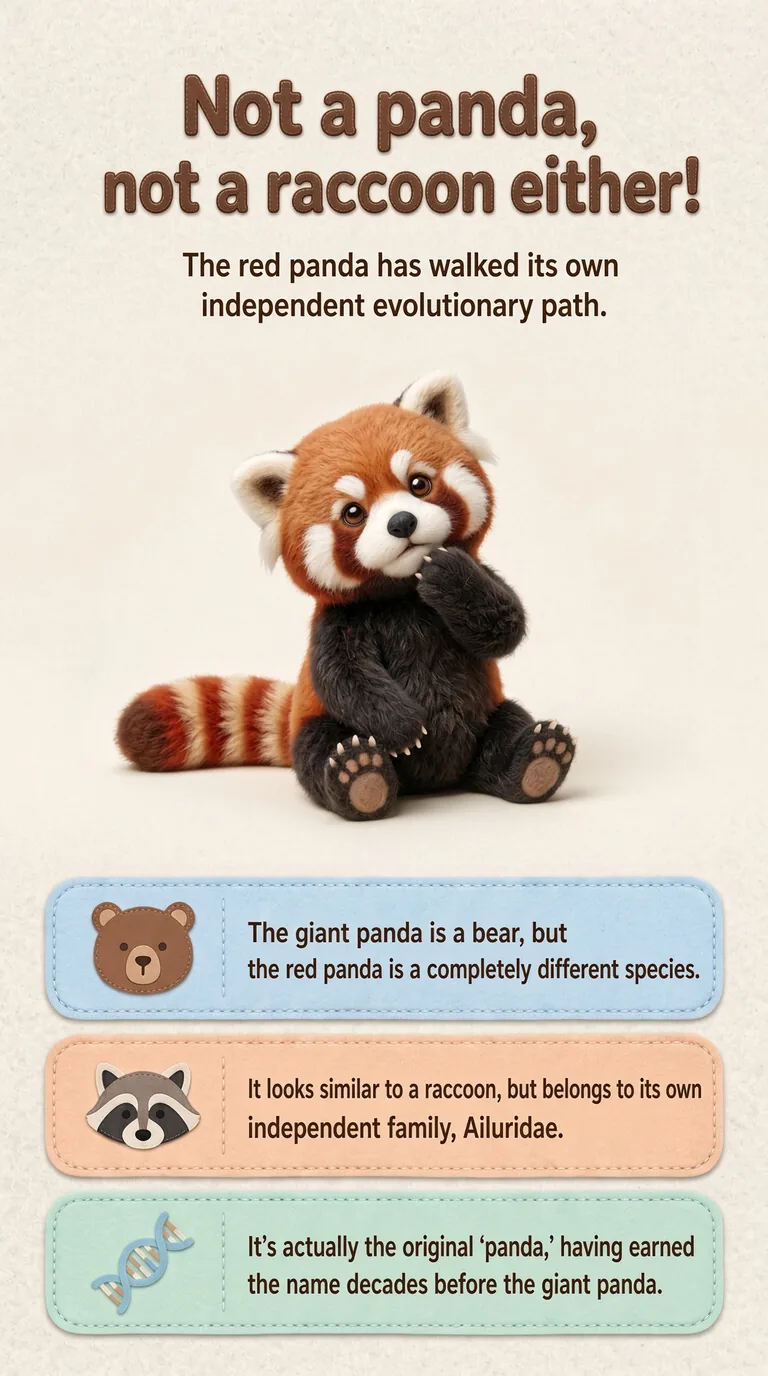 Not a panda, not a raccoon either! — The red panda has walked its own independent evolutionary path.