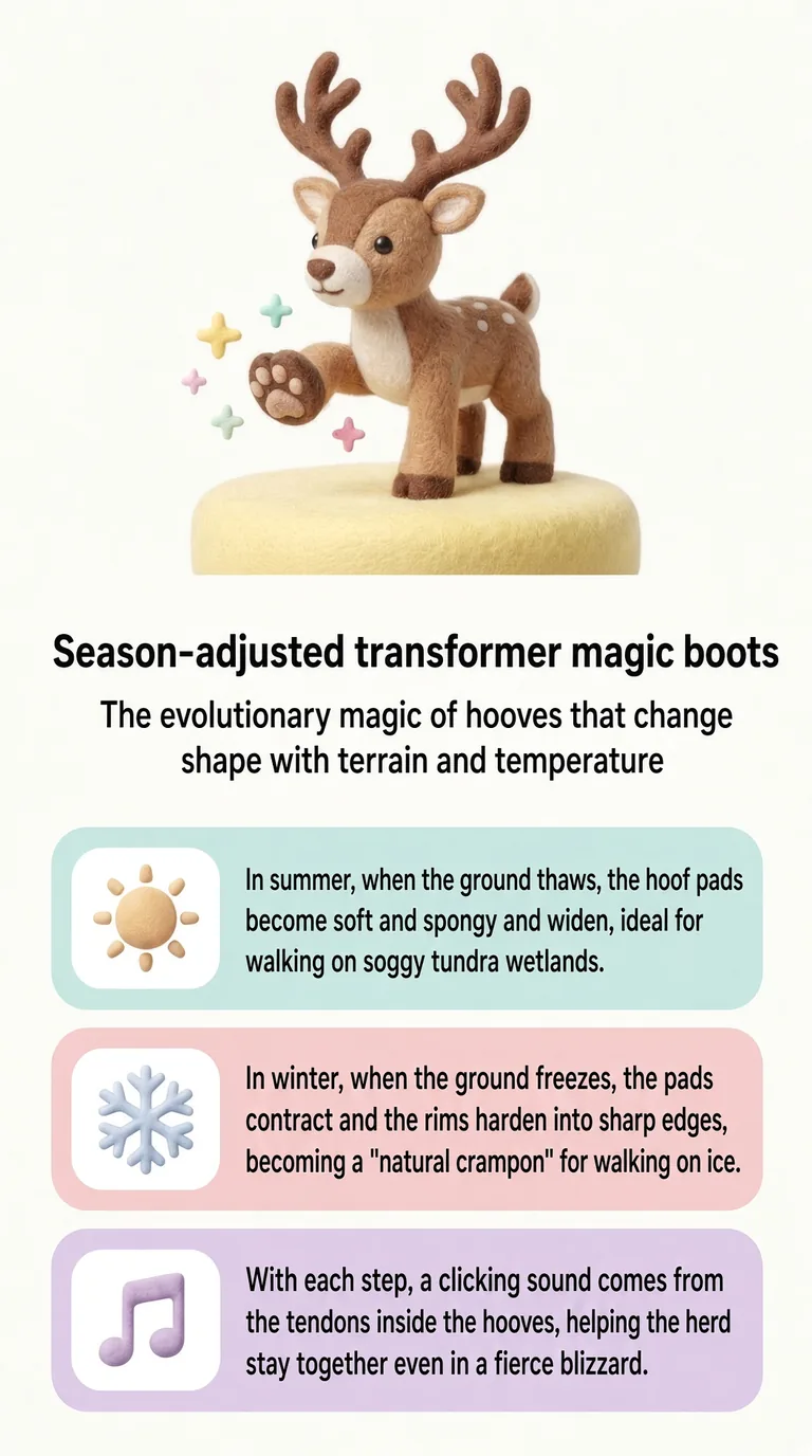 Season-adjusted transformer magic boots — The evolutionary magic of hooves that change shape with terrain and temperature