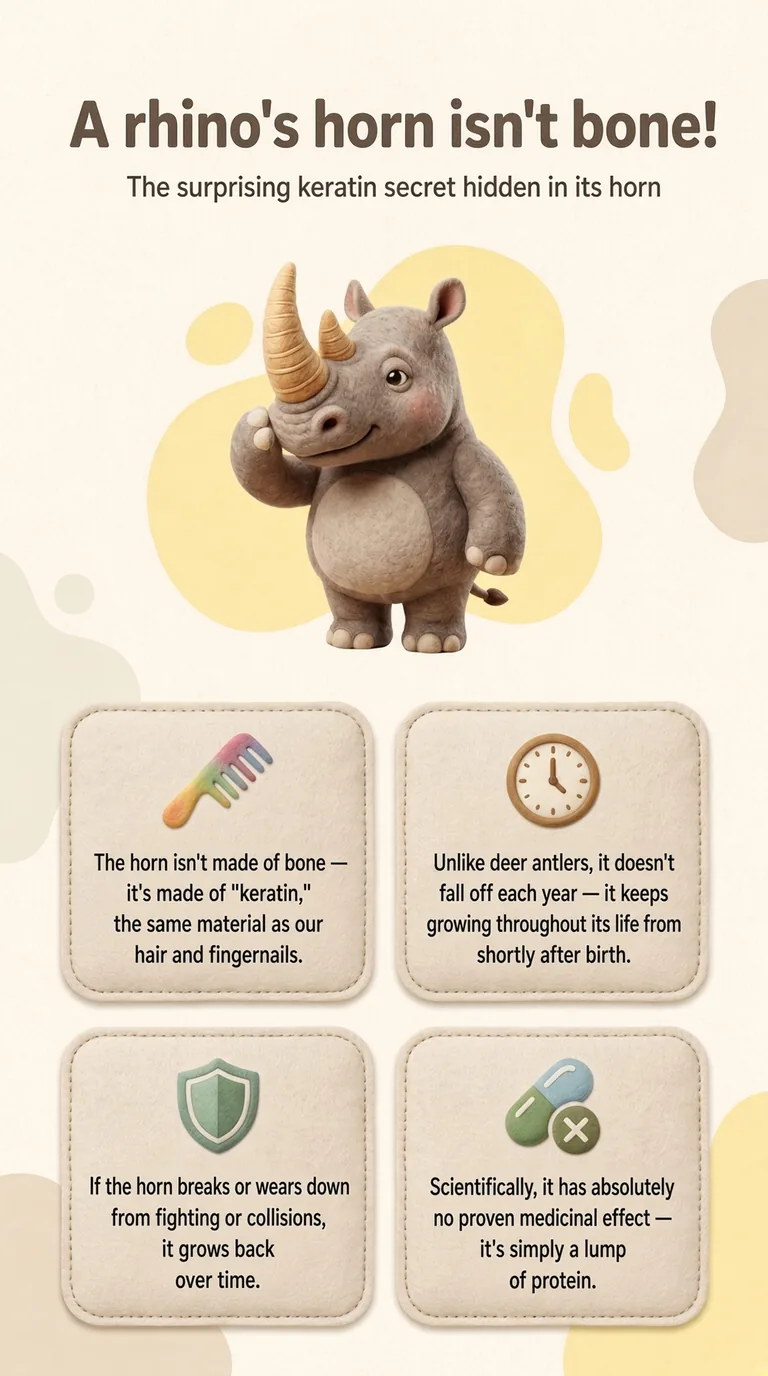 A rhino's horn isn't bone! — The surprising keratin secret hidden in its horn