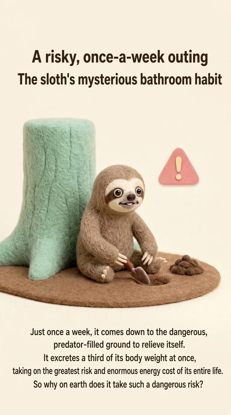 A risky, once-a-week outing — The sloth's mysterious bathroom habit
