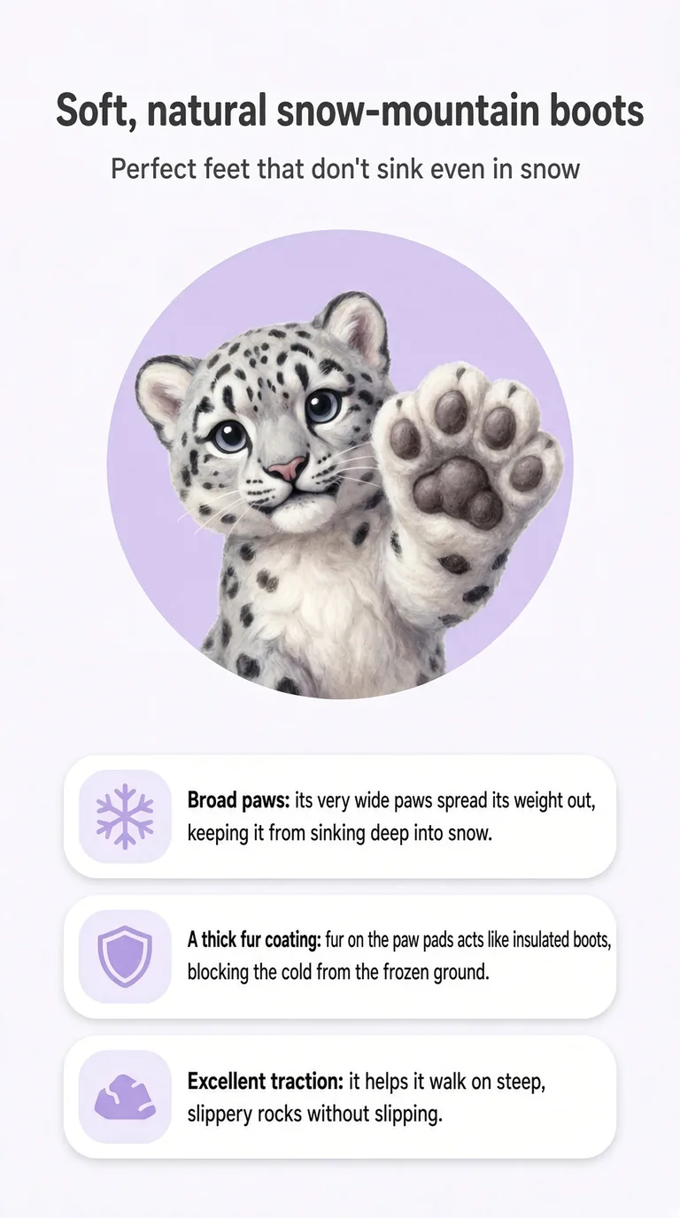 Soft, natural snow-mountain boots — Perfect feet that don't sink even in snow — Broad paws / A thick fur coating / Excellent traction