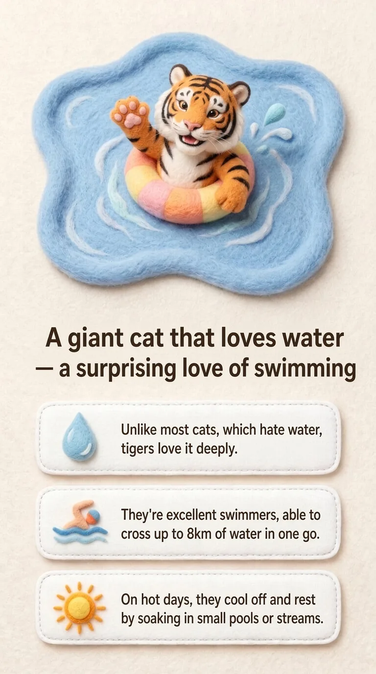 A giant cat that loves water — a surprising love of swimming