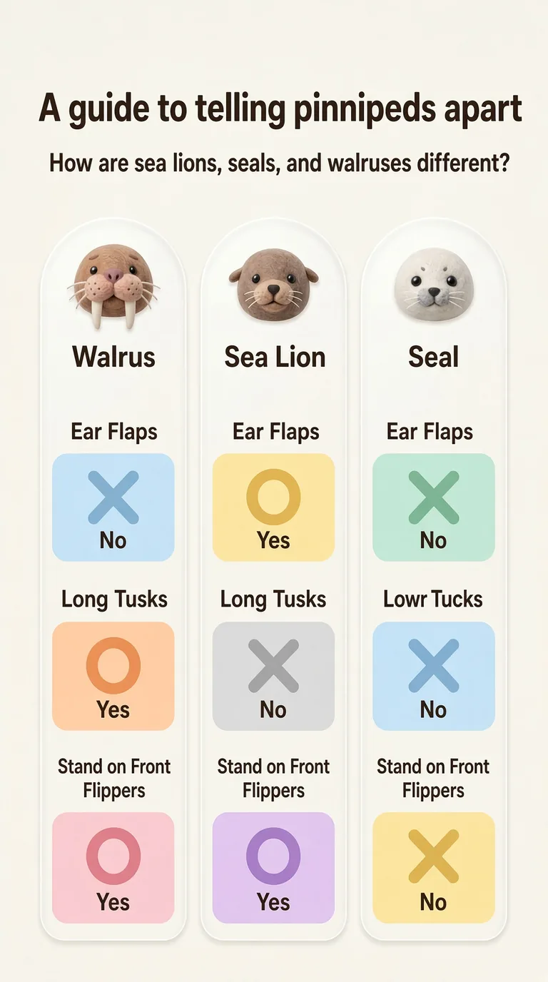 A guide to telling pinnipeds apart — How are sea lions, seals, and walruses different? — Walrus / Sea lion / Seal