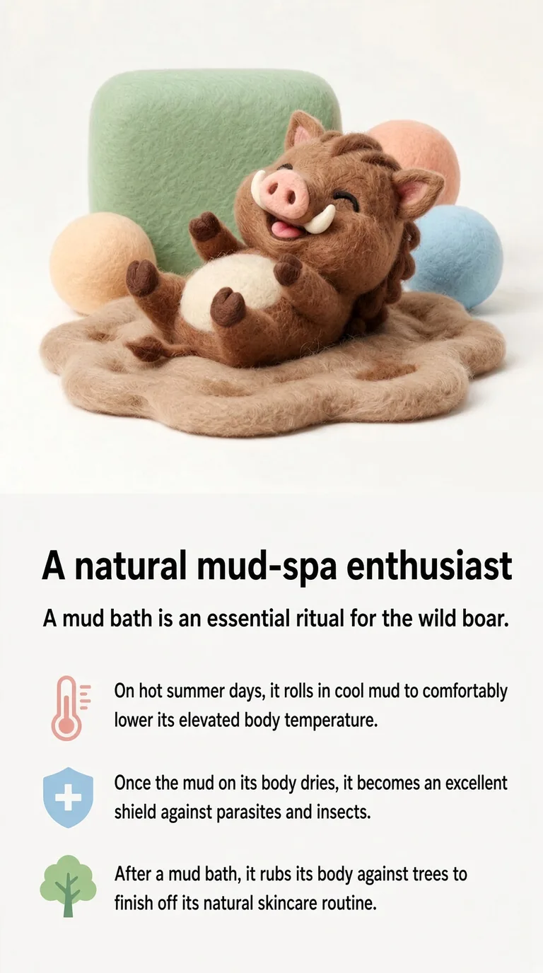 A natural mud-spa enthusiast — A mud bath is an essential ritual for the wild boar.