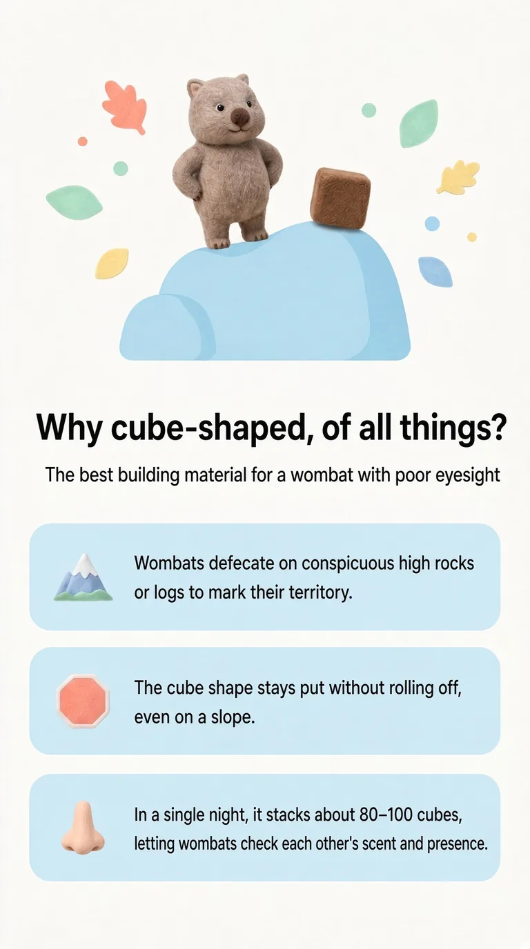 Why cube-shaped, of all things? — The best building material for a wombat with poor eyesight