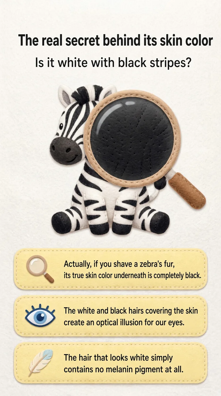 The real secret behind its skin color — Is it white with black stripes?