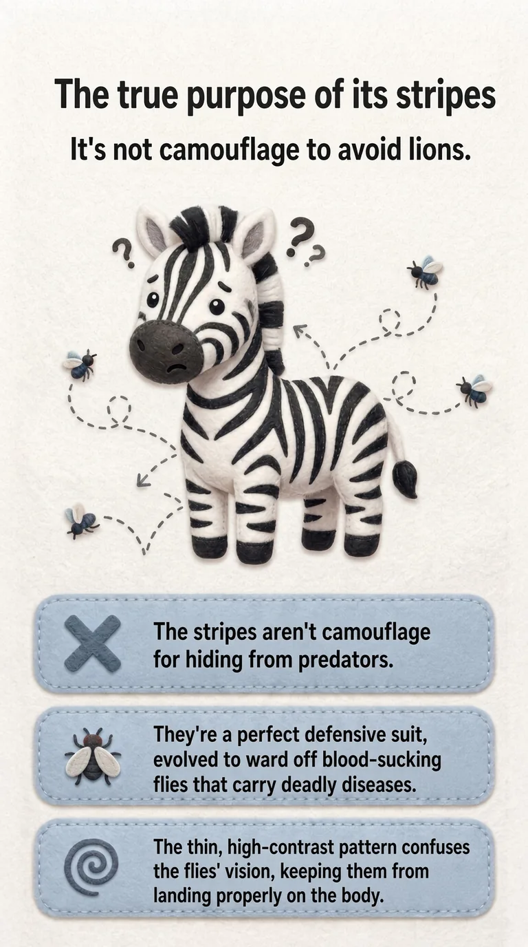 The true purpose of its stripes — It's not camouflage to avoid lions.