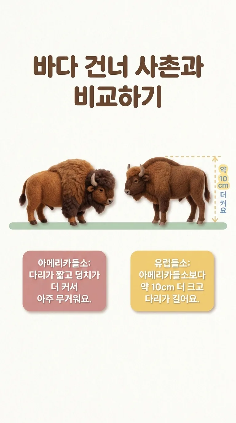 바다 건너 사촌과 비교하기 — 아메리카들소 / 유럽들소