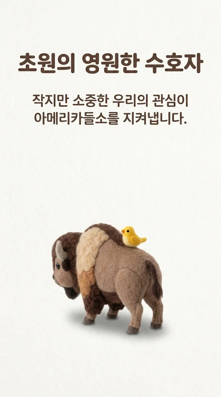 초원의 영원한 수호자 — 작지만 소중한 우리의 관심이 아메리카들소를 지켜냅니다.
