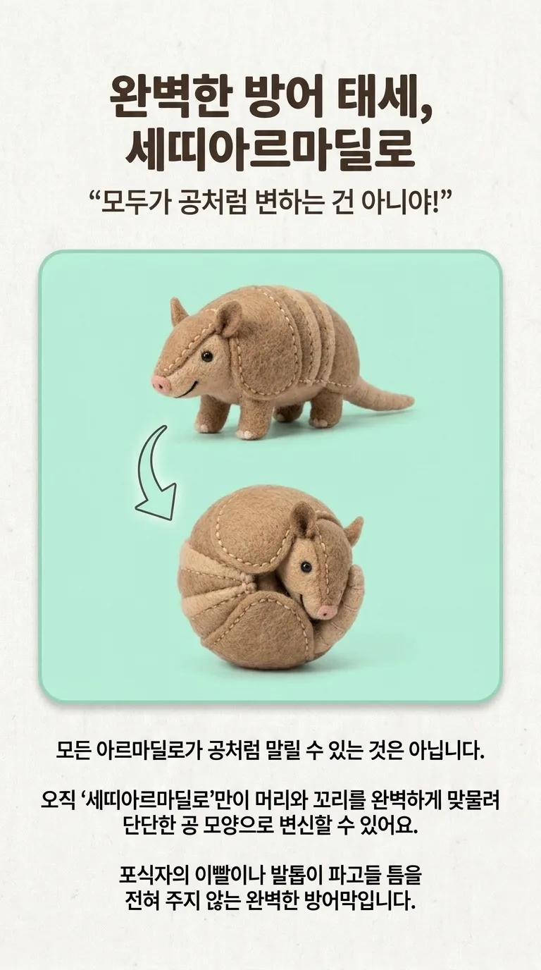 완벽한 방어 태세, 세띠아르마딜로 — ”모두가 공처럼 변하는 건 아니야!"