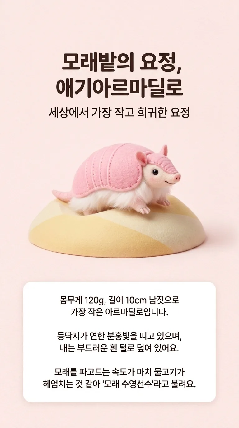 모래밭의 요정, 애기아르마딜로 — 세상에서 가장 작고 희귀한 요정