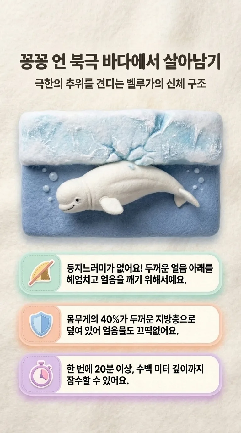 꽁꽁 언 북극 바다에서 살아남기 — 극한의 추위를 견디는 벨루가의 신체 구조