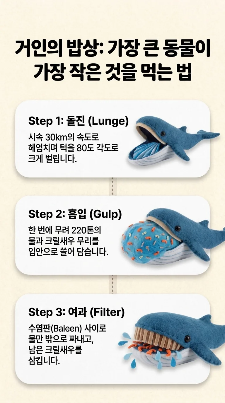 거인의 밥상: 가장 큰 동물이 가장 작은 것을 먹는 법 — Step 1 / Step 2 / Step 3