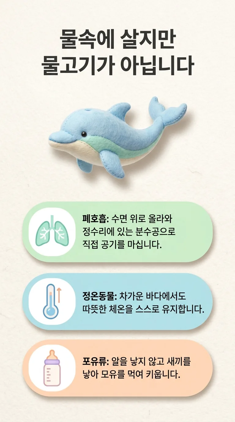 물속에 살지만 물고기가 아닙니다 — 폐호흡 / 정온동물 / 포유류