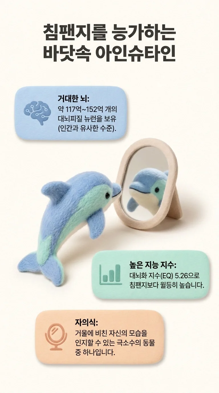 침팬지를 능가하는 바닷속 아인슈타인 — 거대한 뇌 / 높은 지능 지수 / 자의식