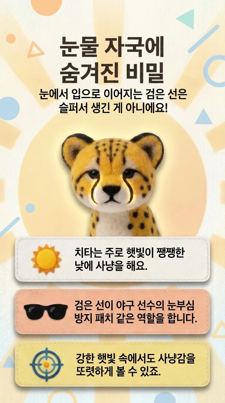 눈물 자국에 숨겨진 비밀 — 눈에서 입으로 이어지는 검은 선은 슬퍼서 생긴 게 아니에요!