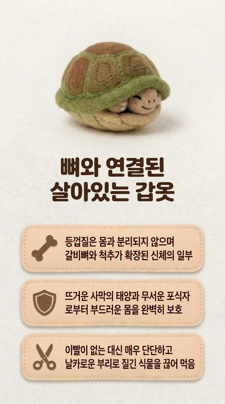 뼈와 연결된 살아있는 갑옷