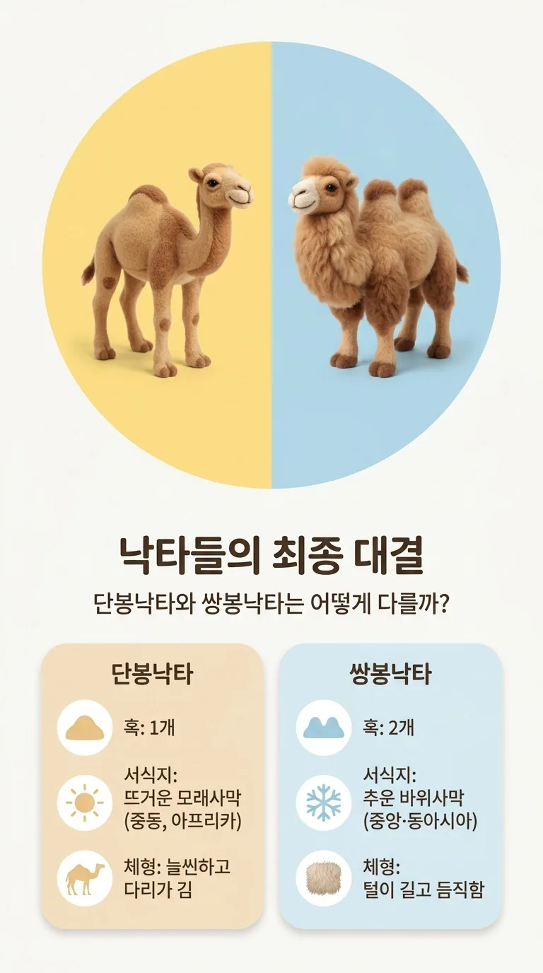 낙타들의 최종 대결 — 단봉낙타와 쌍봉낙타는 어떻게 다를까? — 단봉낙타 / 쌍봉낙타