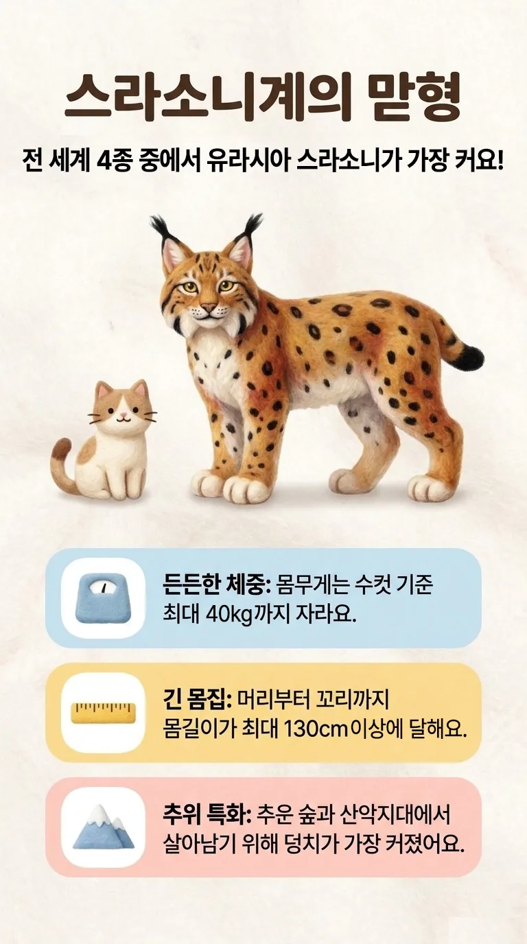 스라소니계의 맏형 — 전 세계 4종 중에서 유라시아 스라소니가 가장 커요!
