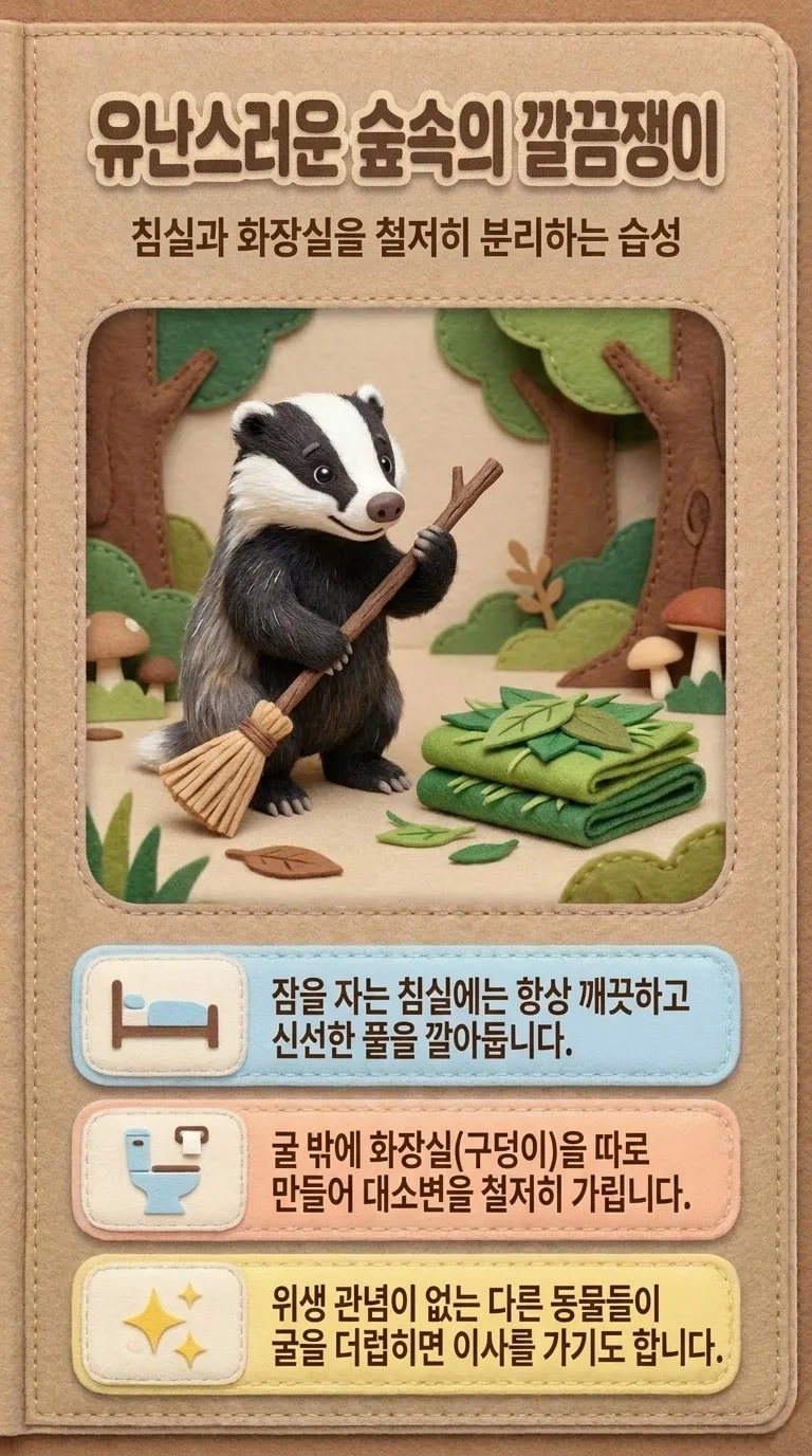 유난스러운 숲속의 깔끔쟁이 — 침실과 화장실을 철저히 분리하는 습성