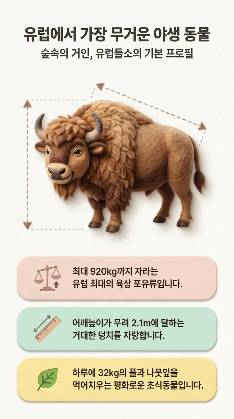 유럽에서 가장 무거운 야생 동물 — 숲속의 거인, 유럽들소의 기본 프로필