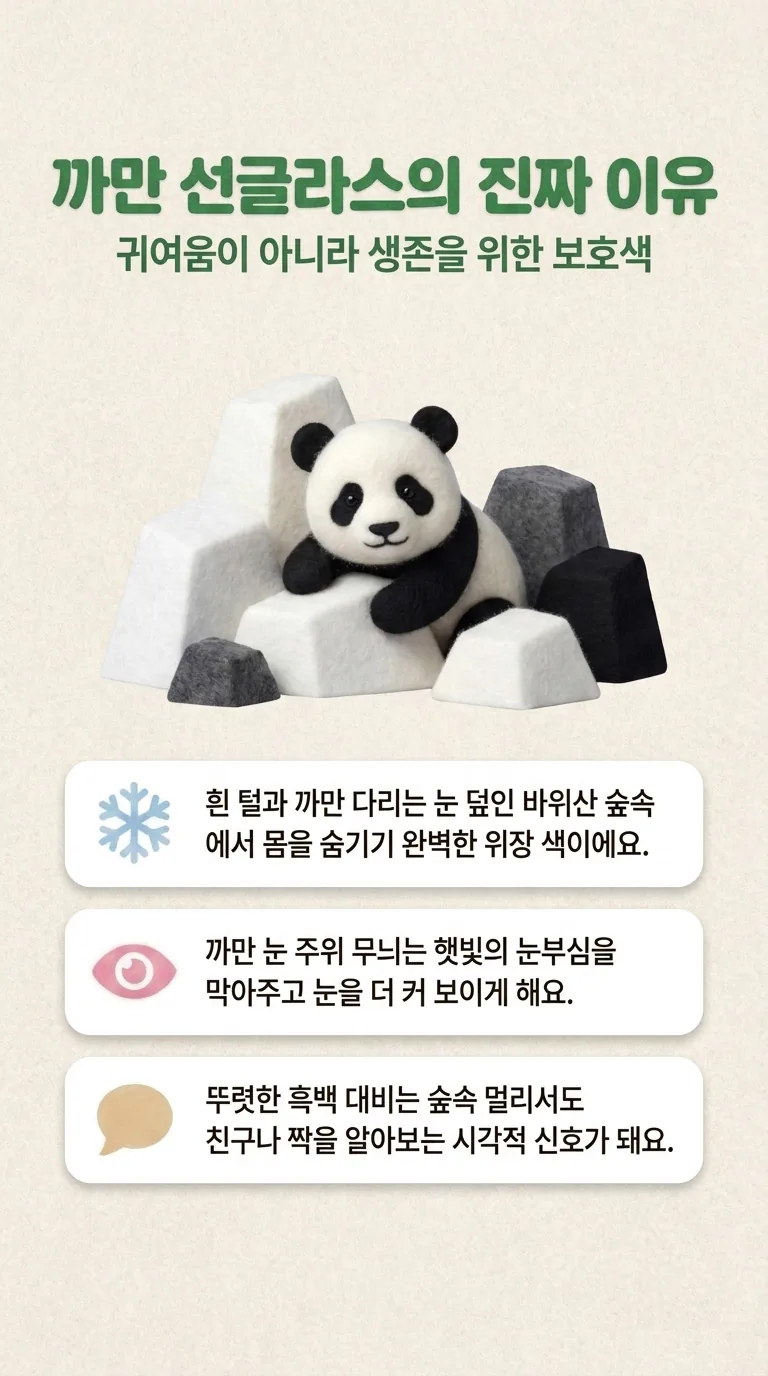 까만 선글라스의 진짜 이유 — 귀여움이 아니라 생존을 위한 보호색