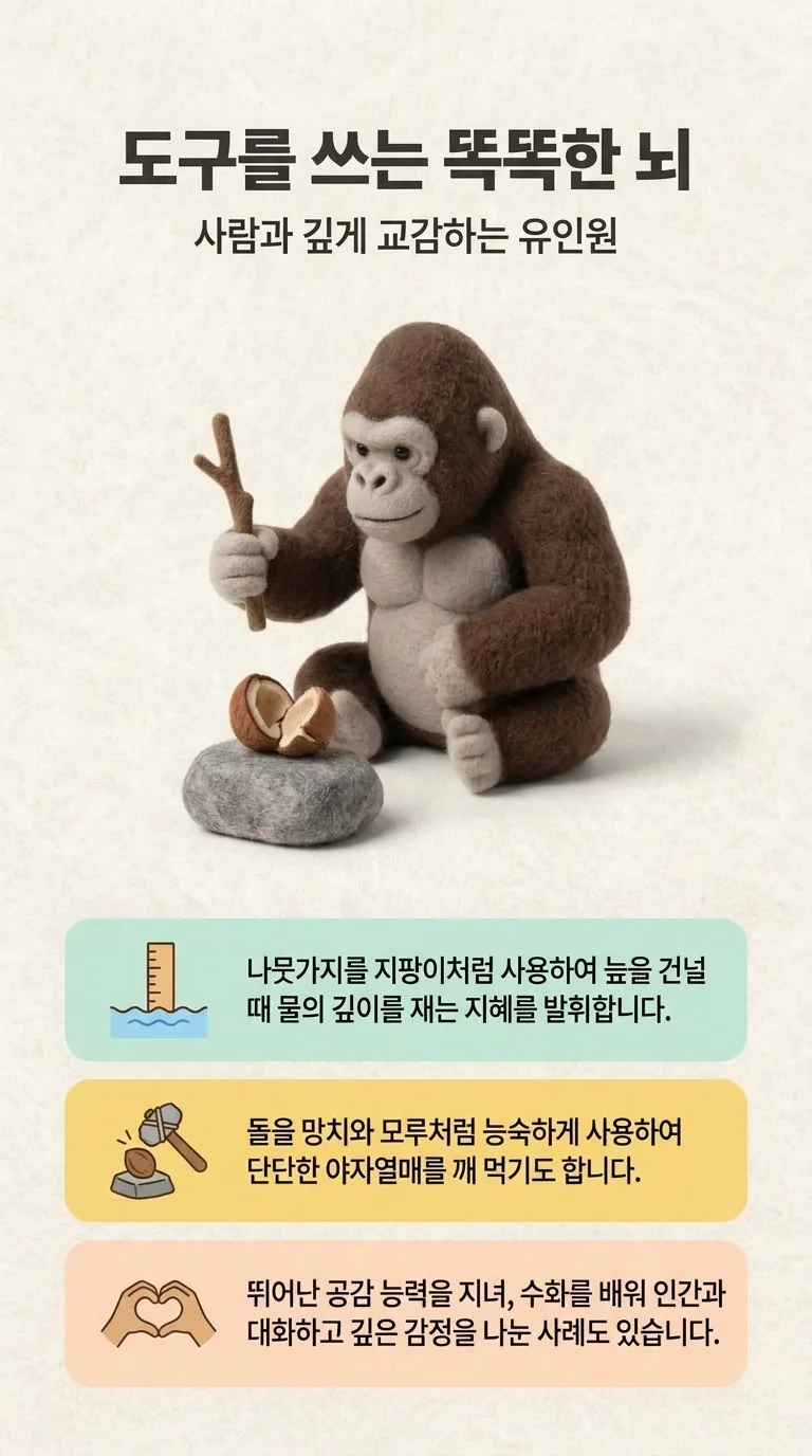 도구를 쓰는 똑똑한 뇌 — 사람과 깊게 교감하는 유인원