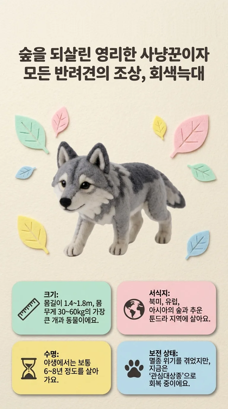 숲을 되살린 영리한 사냥꾼이자 모든 반려견의 조상, 회색늑대 — 크기 / 서식지 / 수명 / 보전 상태