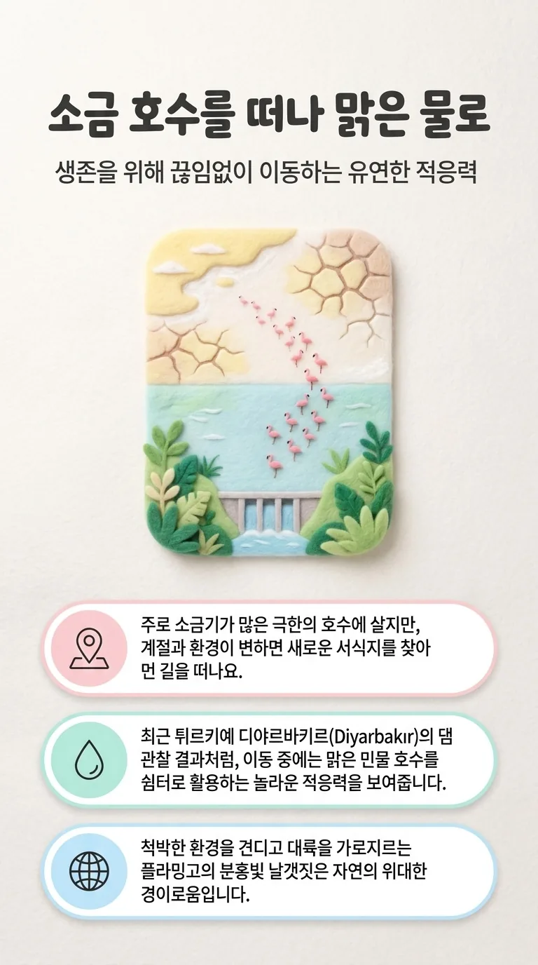 소금 호수를 떠나 맑은 물로 — 생존을 위해 끊임없이 이동하는 유연한 적응력