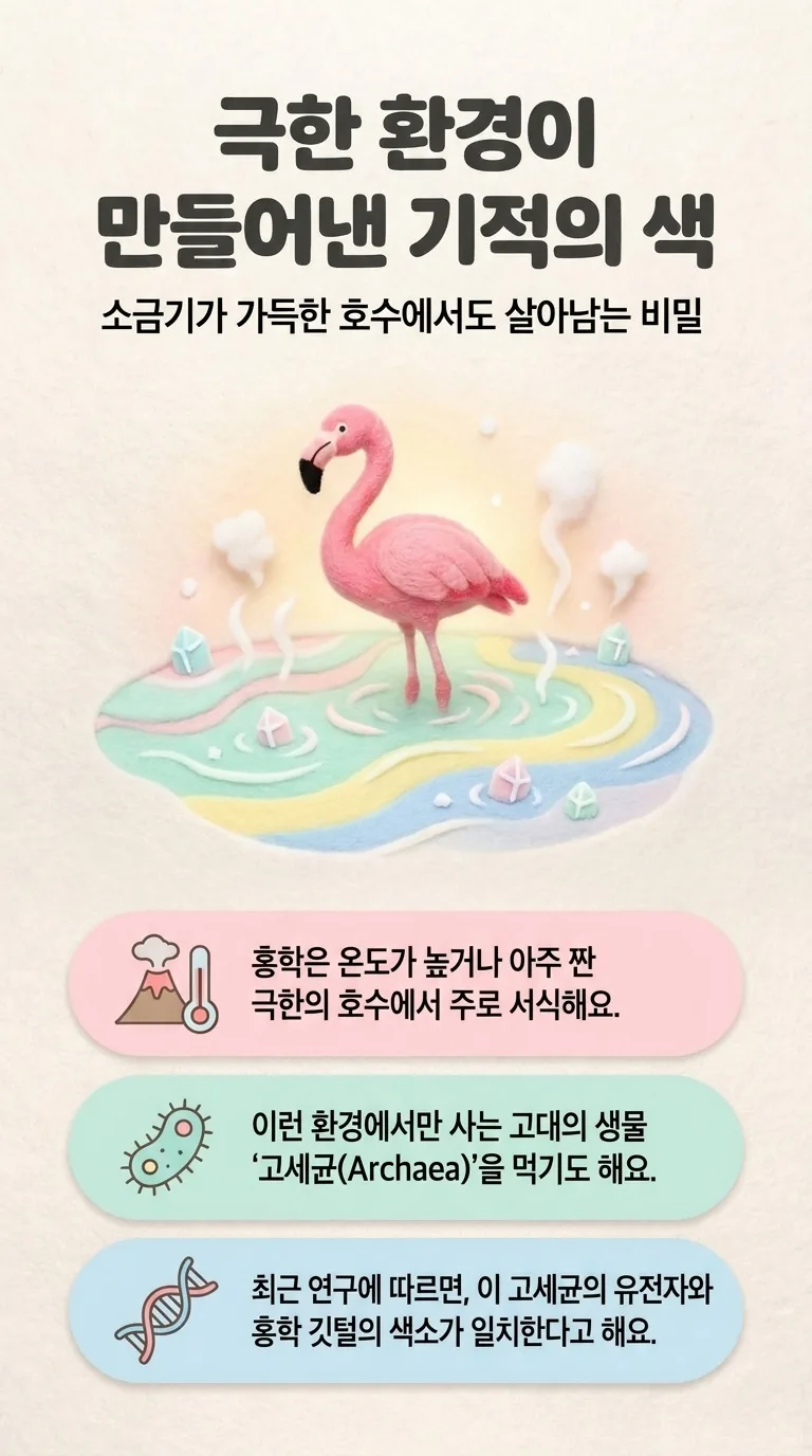 극한 환경이 만들어낸 기적의 색 — 소금기가 가득한 호수에서도 살아남는 비밀