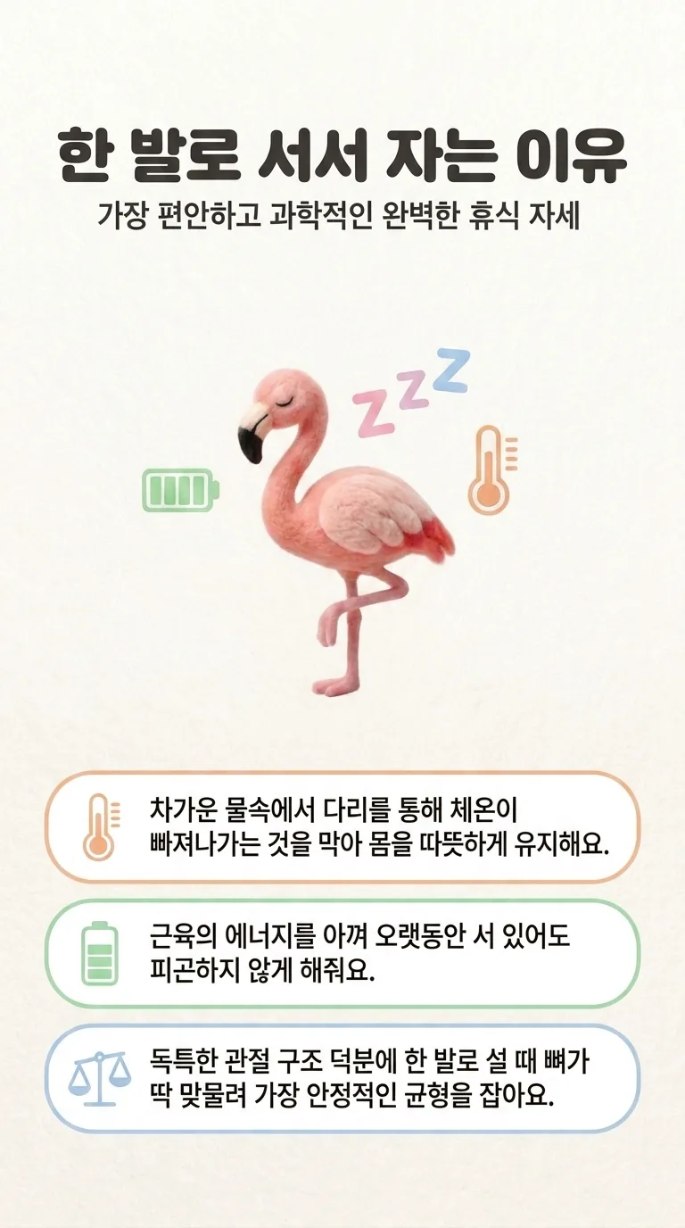 한 발로 서서 자는 이유 — 가장 편안하고 과학적인 완벽한 휴식 자세