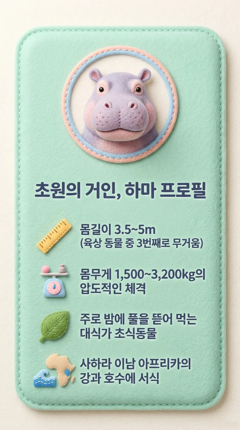 초원의 거인, 하마 프로필