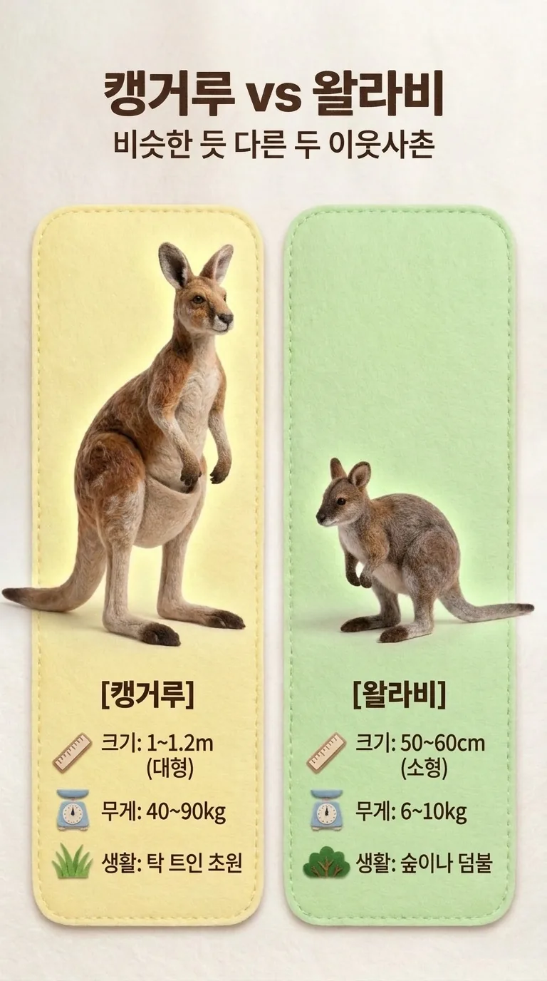 캥거루 vs 왈라비 — 비슷한 듯 다른 두 이웃사촌 — 캥거루 / 왈라비