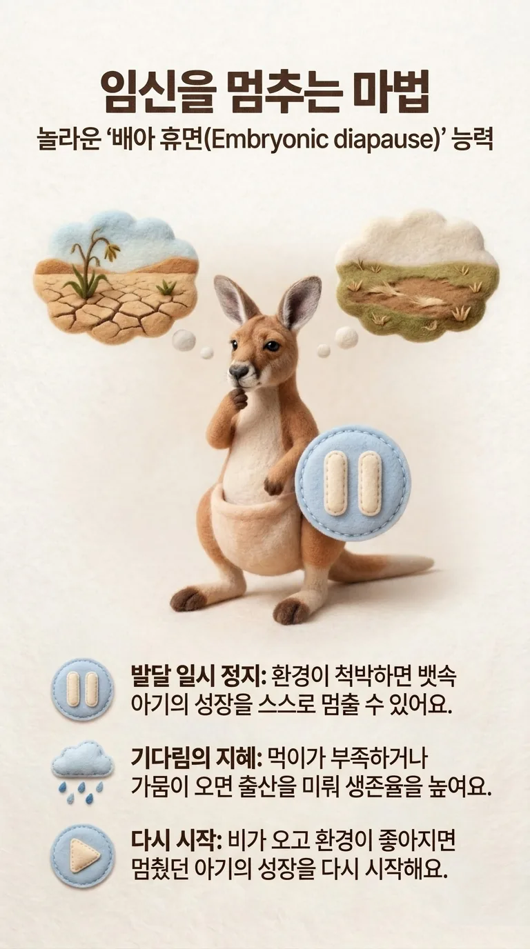 임신을 멈추는 마법 — 놀라운 '배아 휴면(Embryonic diapause)' 능력 — 발달 일시 정지 / 기다림의 지혜 / 다시 시작