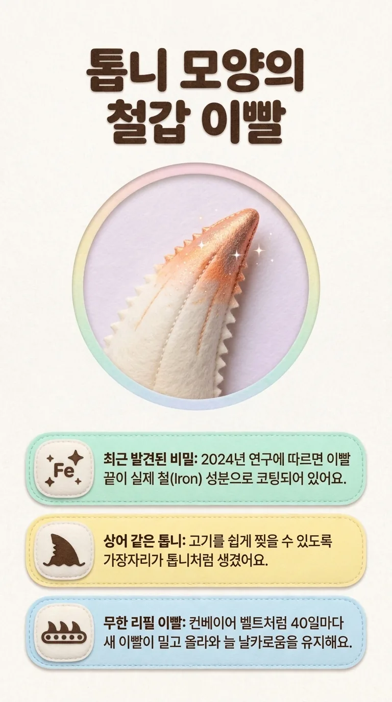 톱니 모양의 철갑 이빨 — 최근 발견된 비밀 / 상어 같은 톱니 / 무한 리필 이빨