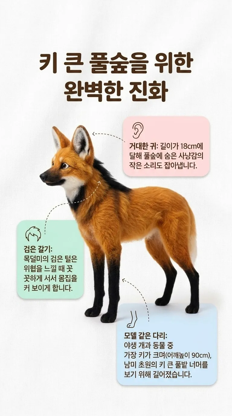 키 큰 풀숲을 위한 완벽한 진화 — 거대한 귀 / 검은 갈기 / 모델 같은 다리