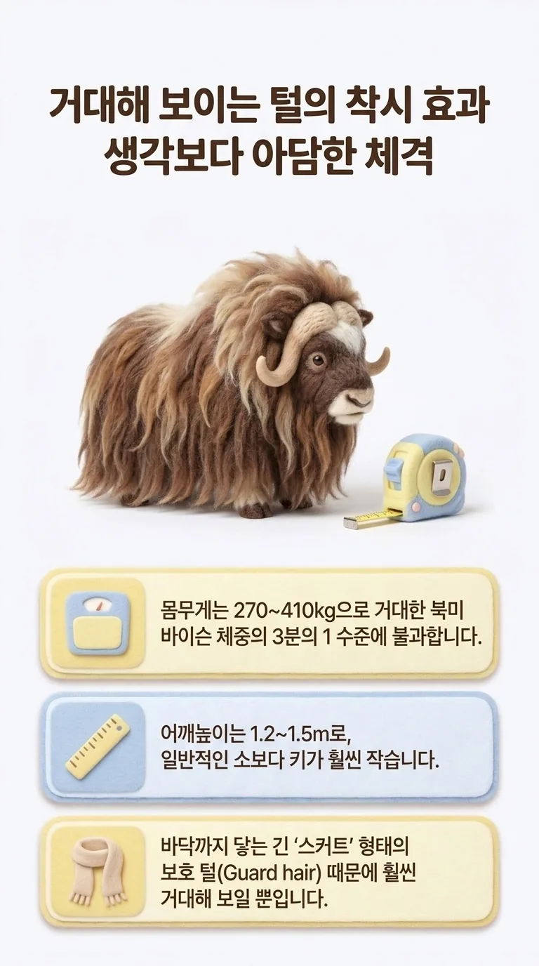 거대해 보이는 털의 착시 효과 생각보다 아담한 체격