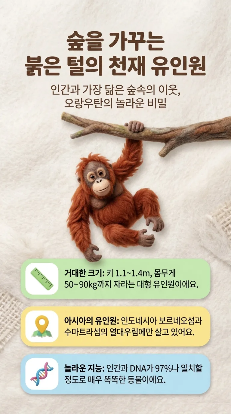 숲을 가꾸는 붉은 털의 천재 유인원 — 인간과 가장 닮은 숲속의 이웃, 오랑우탄의 놀라운 비밀 — 거대한 크기 / 아시아의 유인원 / 놀라운 지능