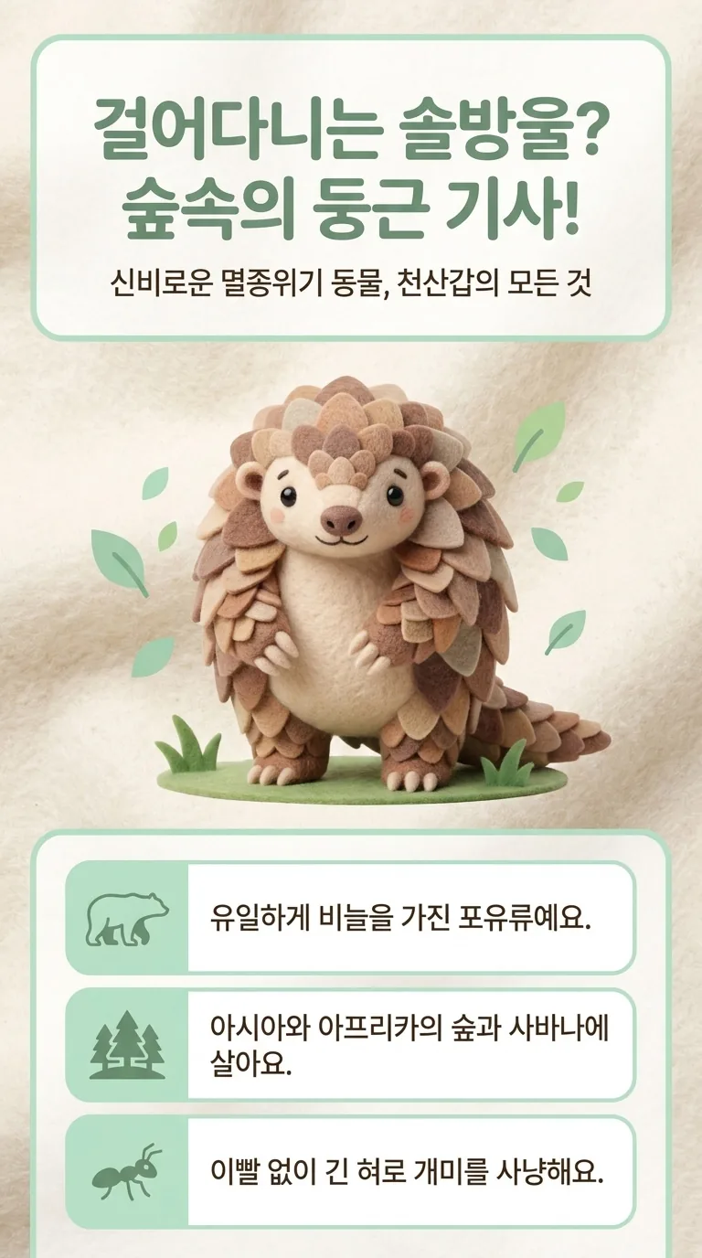 걸어다니는 솔방울? 숲속의 둥근 기사! — 신비로운 멸종위기 동물, 천산갑의 모든 것