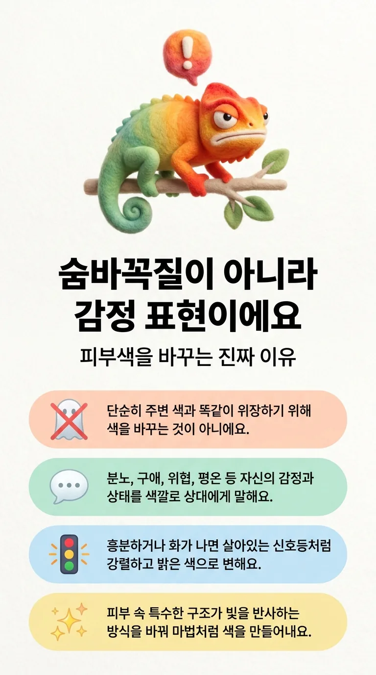 숨바꼭질이 아니라 감정 표현이에요 — 피부색을 바꾸는 진짜 이유