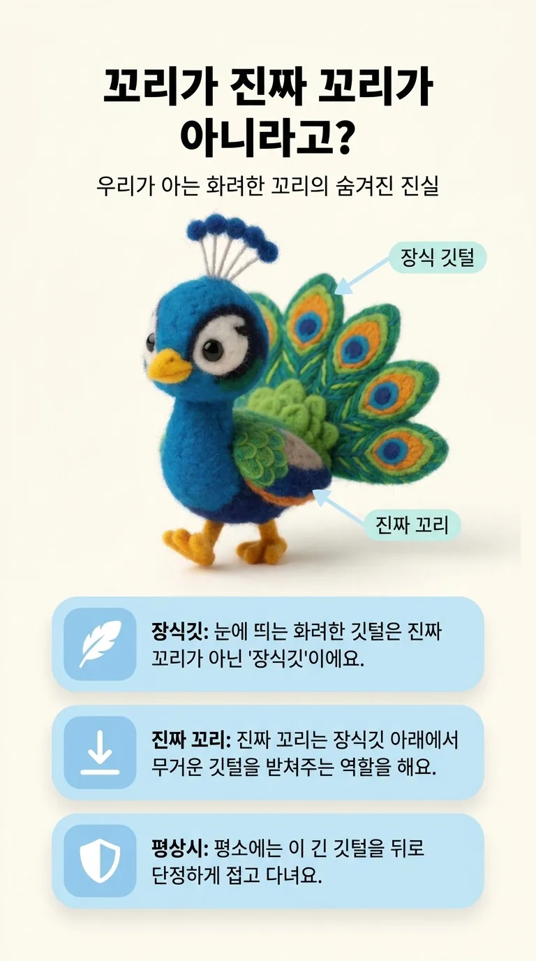 꼬리가 진짜 꼬리가 아니라고? — 우리가 아는 화려한 꼬리의 숨겨진 진실 — 장식깃 / 진짜 꼬리 / 평상시