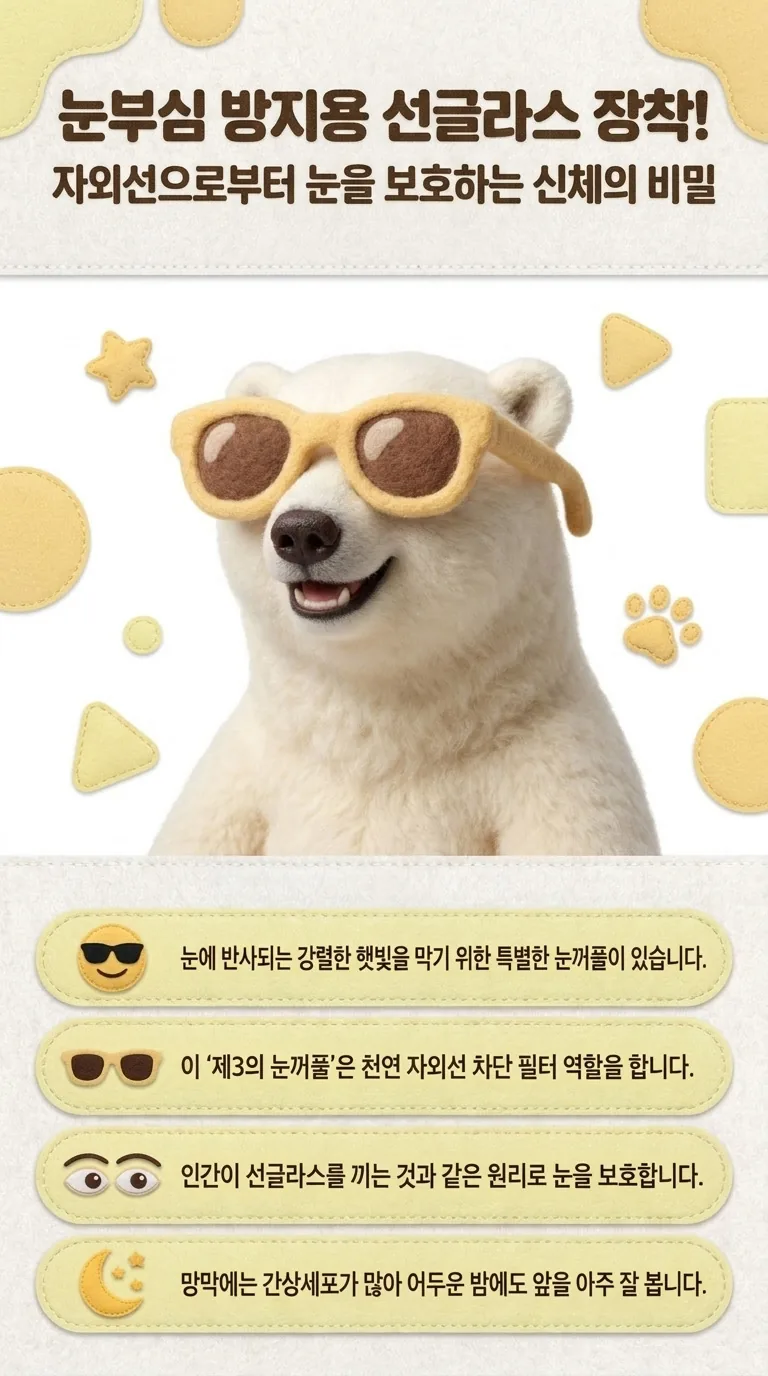 눈부심 방지용 선글라스 장착!