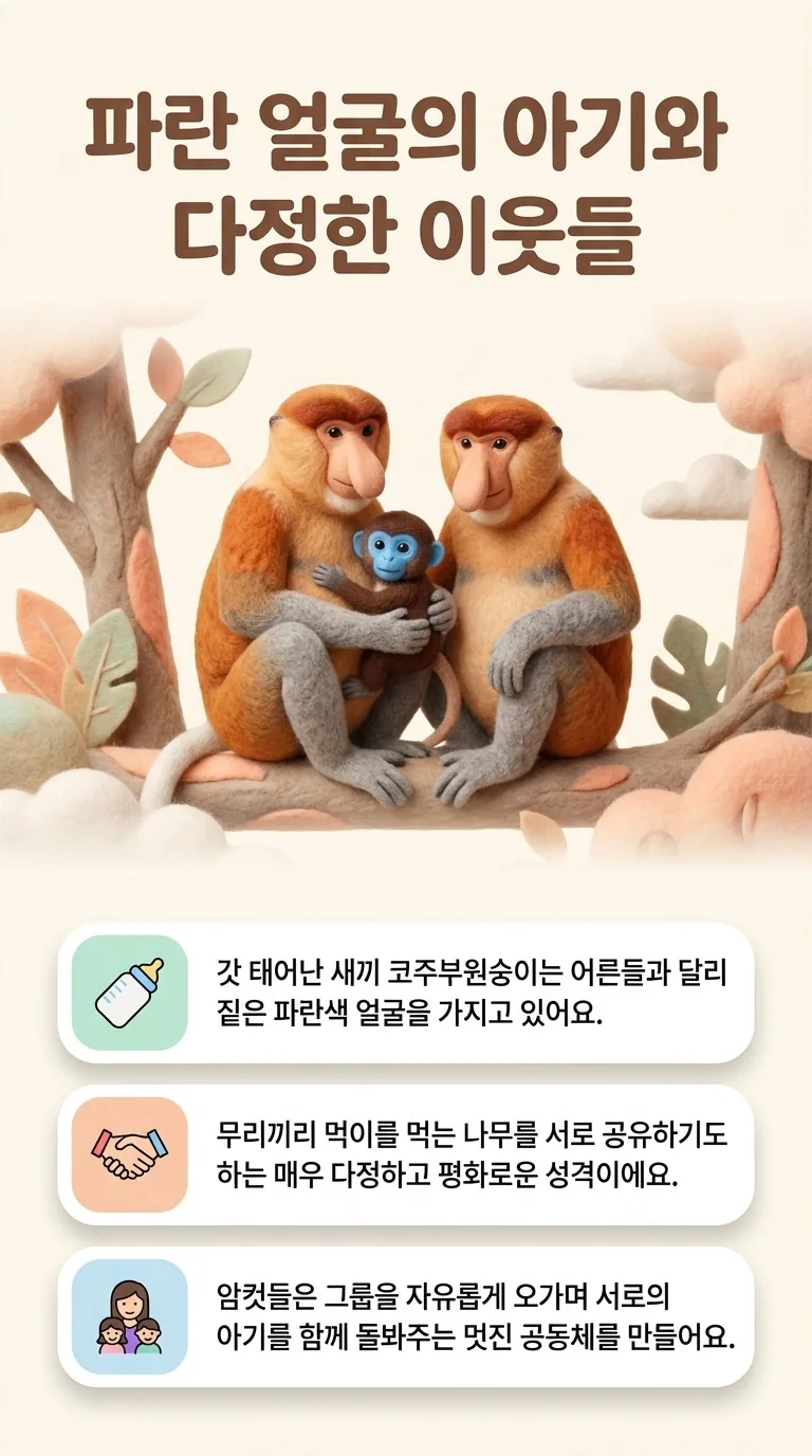 파란 얼굴의 아기와 다정한 이웃들