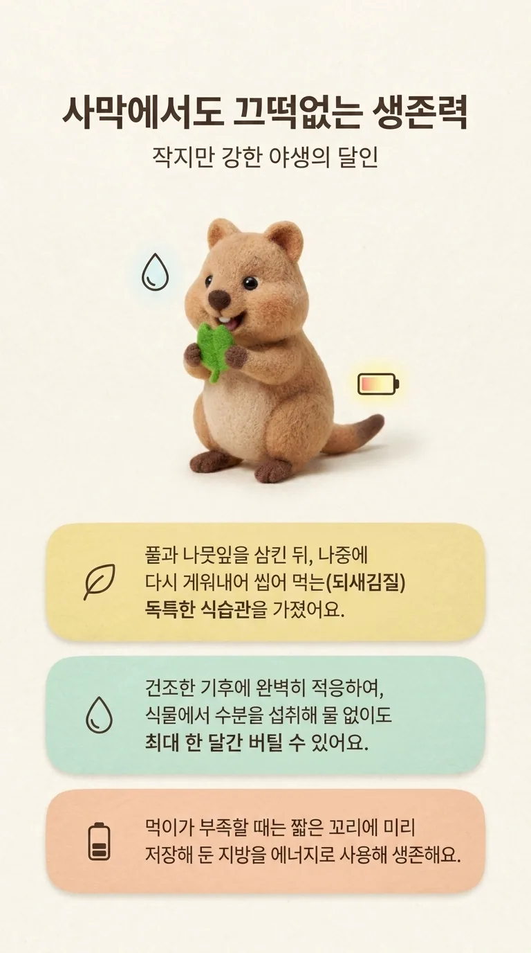사막에서도 끄떡없는 생존력 — 작지만 강한 야생의 달인