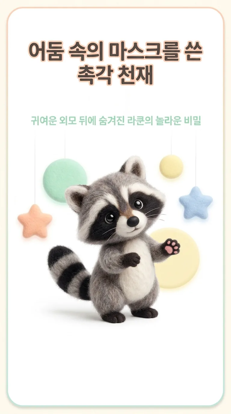 어둠 속의 마스크를 쓴 촉각 천재 — 귀여운 외모 뒤에 숨겨진 라쿤의 놀라운 비밀