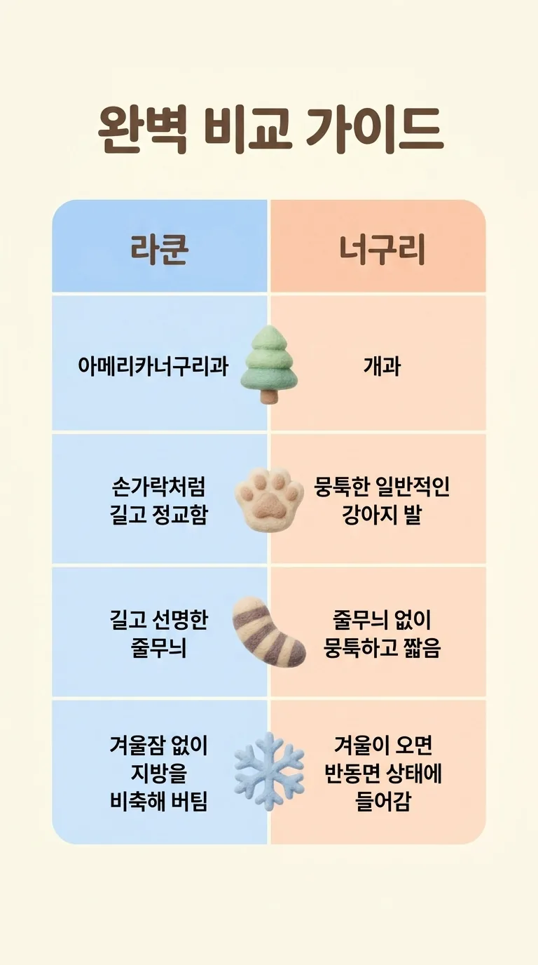 완벽 비교 가이드 — 라쿤 / 너구리