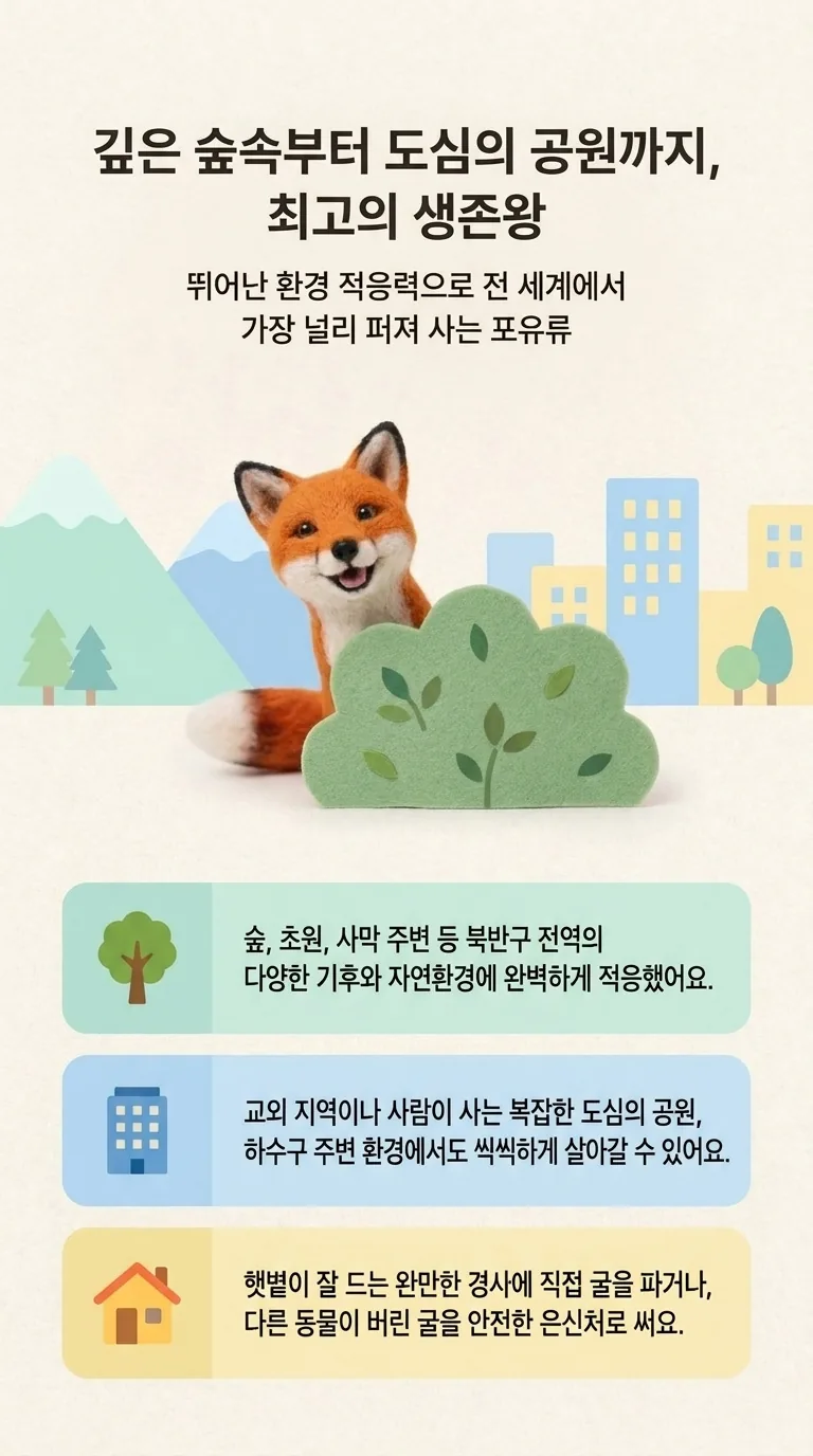 깊은 숲속부터 도심의 공원까지, 최고의 생존왕 — 뛰어난 환경 적응력으로 전 세계에서 가장 널리 퍼져 사는 포유류