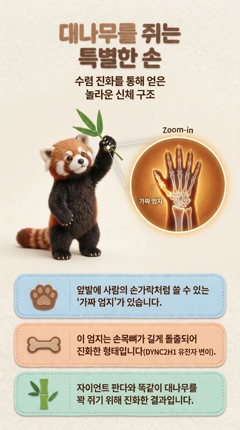 대나무를 쥐는 특별한 손 — 수렴 진화를 통해 얻은 놀라운 신체 구조